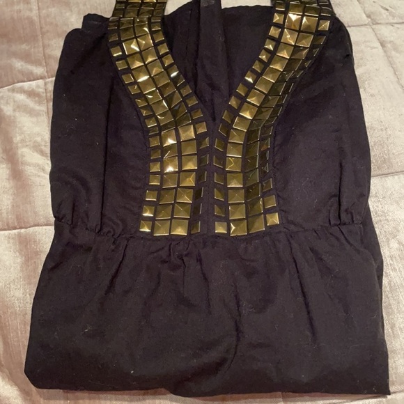 MICHAEL Kors Black/Bronze Embellished Halter Top - Picture 10 of 11